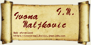 Ivona Maljković vizit kartica